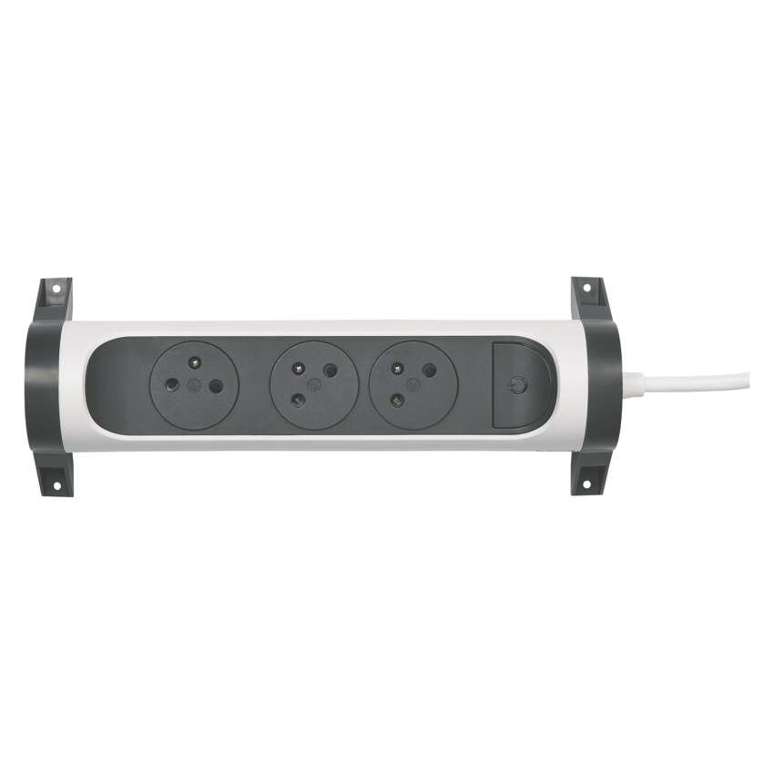Legrand predlžovací kábel 1,5 m / 3 zásuvky / s vypínačom / biely-čierny / PVC / 1 mm2