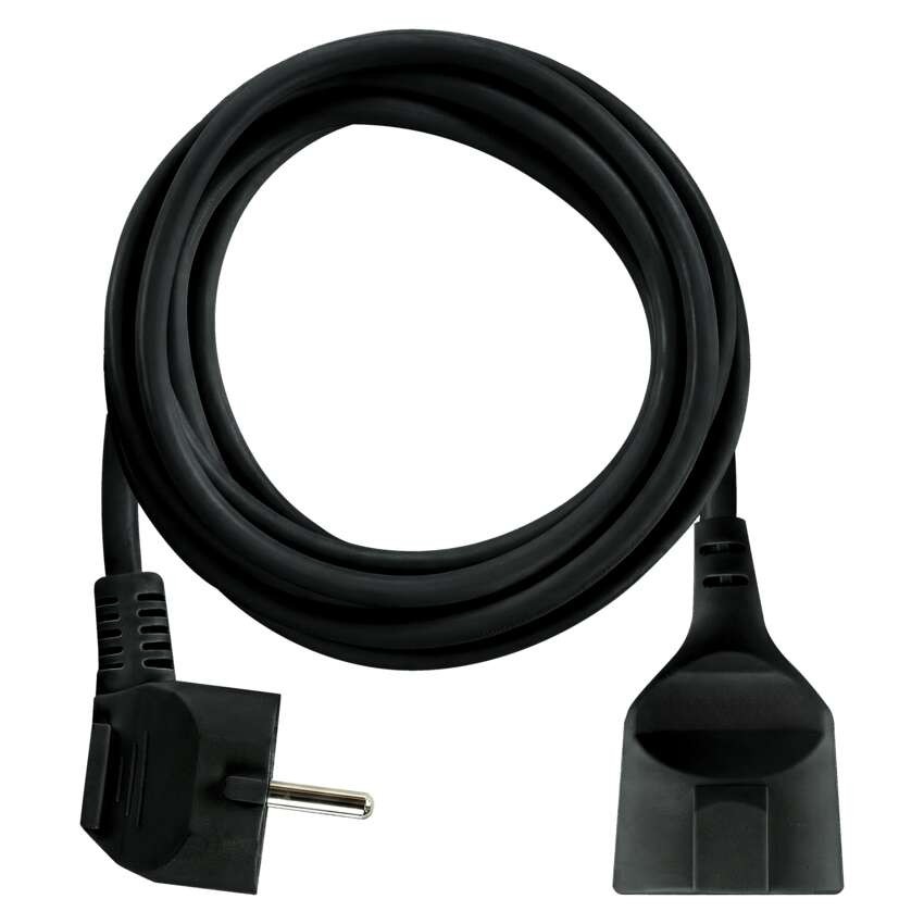 Ilgintuvas 1,5 m / 1 lizdas / juodas / PVC / 1,5 mm2 