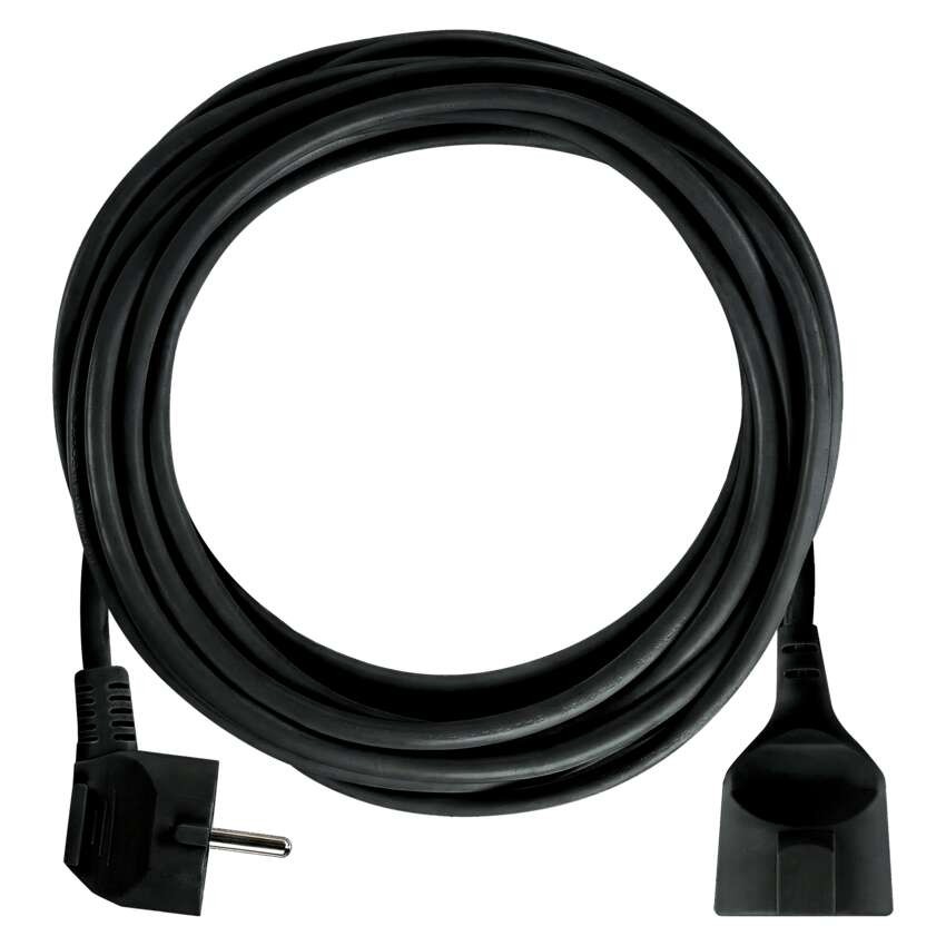 Ilgintuvas 5 m / 1 lizdas / juodas / PVC / 1,5 mm2 
