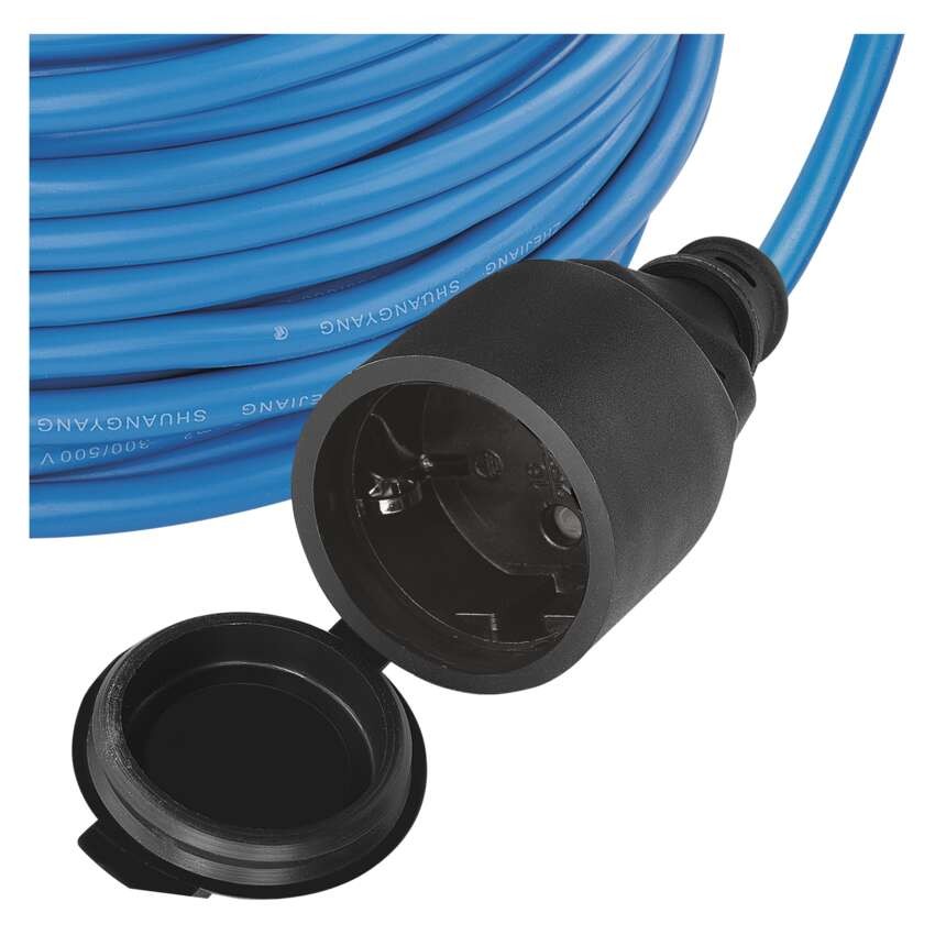 Vremensko odporen podaljševalni kabel 10 m / 1 vtičnica / črna / PVC / 230 V / 1,5 mm2