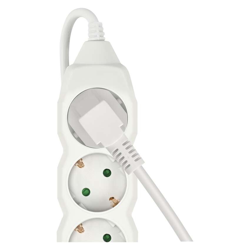 Hosszabbító 3 m / 4 aljzat / fehér / PVC / 1,5 mm2