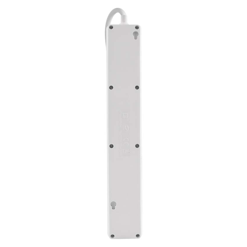 Steckdosenleiste 3 m / 5 Steckdosen / Schalter / weiß / 1× USB-A + 1× USB-C / 1,5 mm2