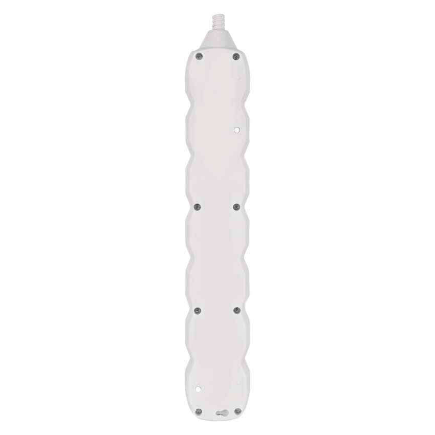 Hosszabbító 5 m / 6 aljzat / kapcsolós / fehér / PVC / 1,5 mm2