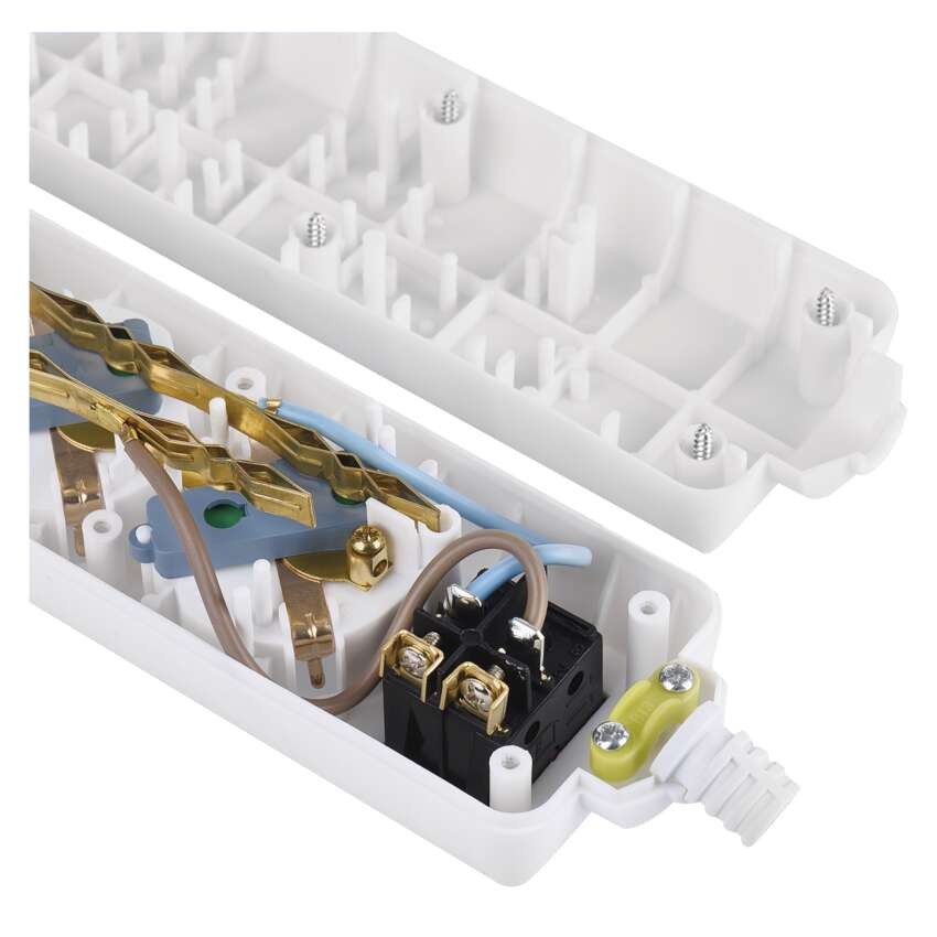 Steckdosenleiste ohne Kabel, 3 Steckdosen, Schalter SCHUKO