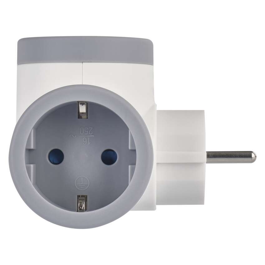Mehrfachsteckdose 2×, 1×USB-A+1×USB-C, weiß-grau
