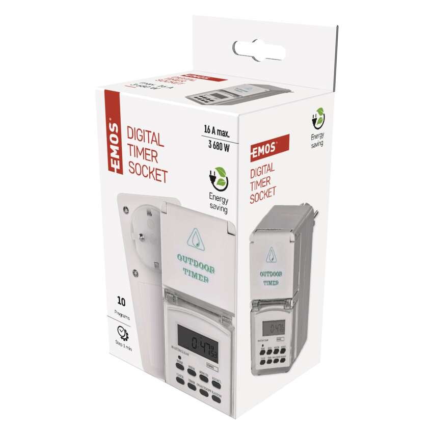 Digitalna stikalna ura tedenska IP44 P5525 schuko
