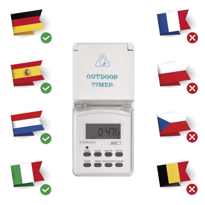 Digitalna stikalna ura tedenska IP44 P5525 schuko