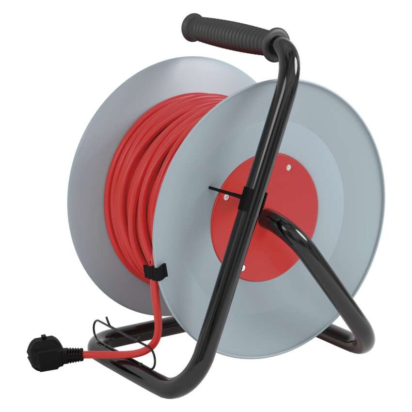 Ilginamojo kabelio ritė 25 m / 4 lizdai / juoda / PVC / 230 V / 2,5 mm2 