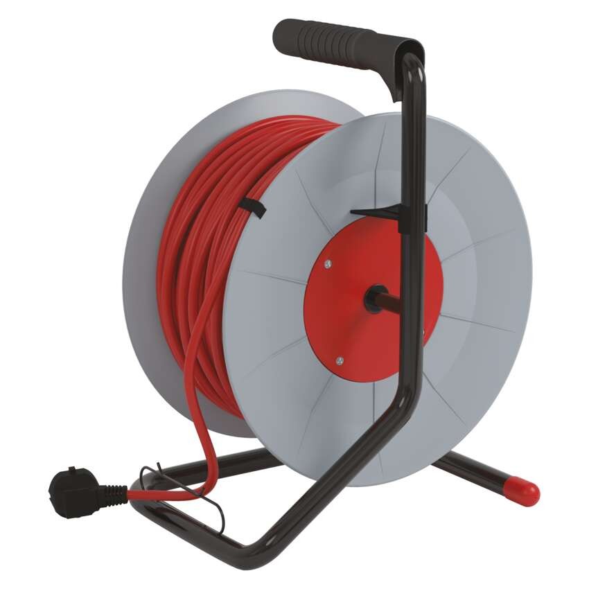 PVC Kabeltrommel – 4 Steckdosen, 50m, 1,5mm2 SCHUKO