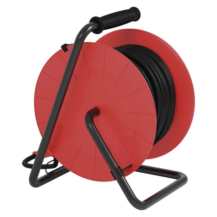 Gummi-Kabeltrommel – 4 Steckdosen, 25m, 1,5mm2 