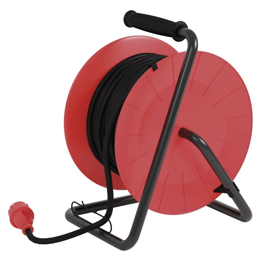 Gummi-Kabeltrommel – 4 Steckdosen, 25m, 1,5mm2 