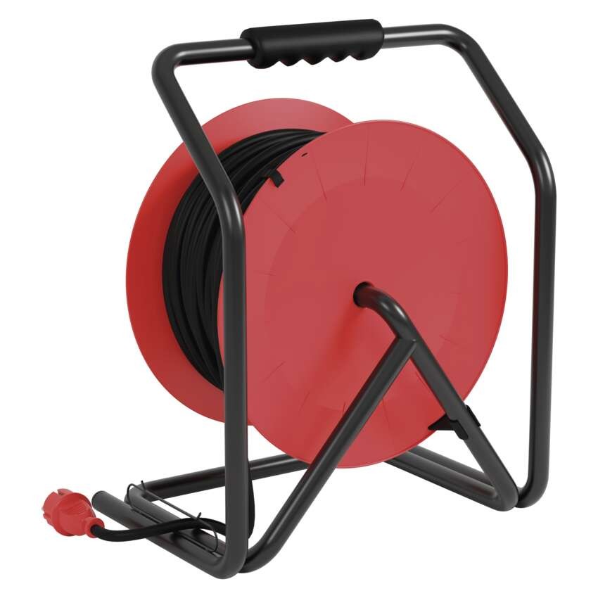 Gummi-Kabeltrommel – 4 Steckdosen, 50m, 2,5mm2 