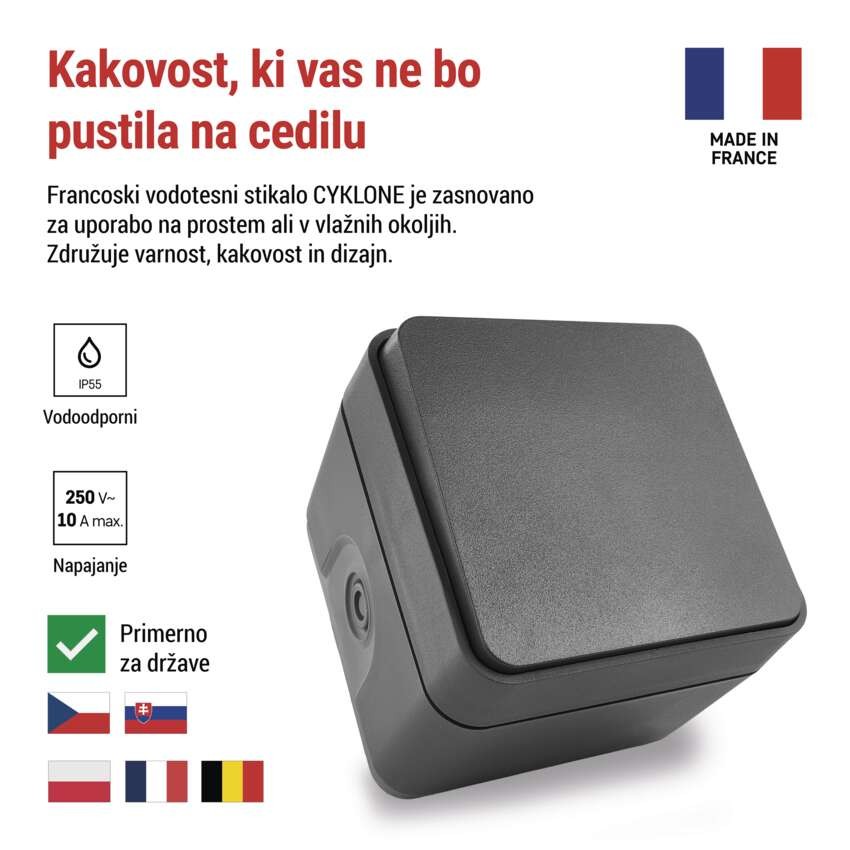 EMOS Cyklone stensko stikalo C.1,6 IP55
