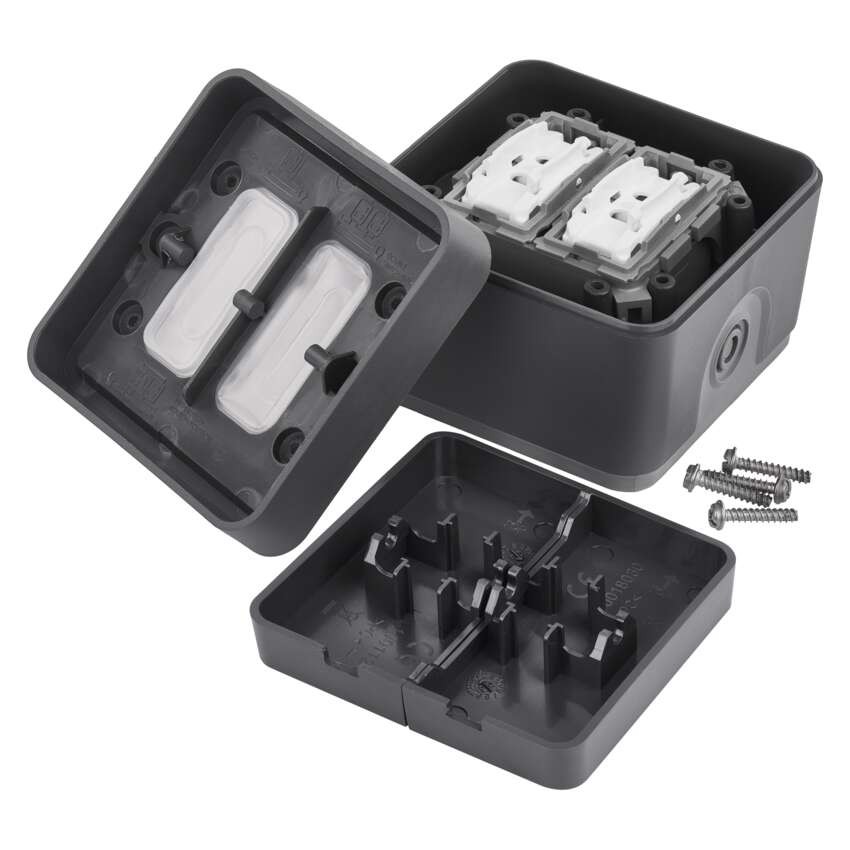 EMOS Cyklone přepínač dvojitý střídavý č. 6+6, IP55