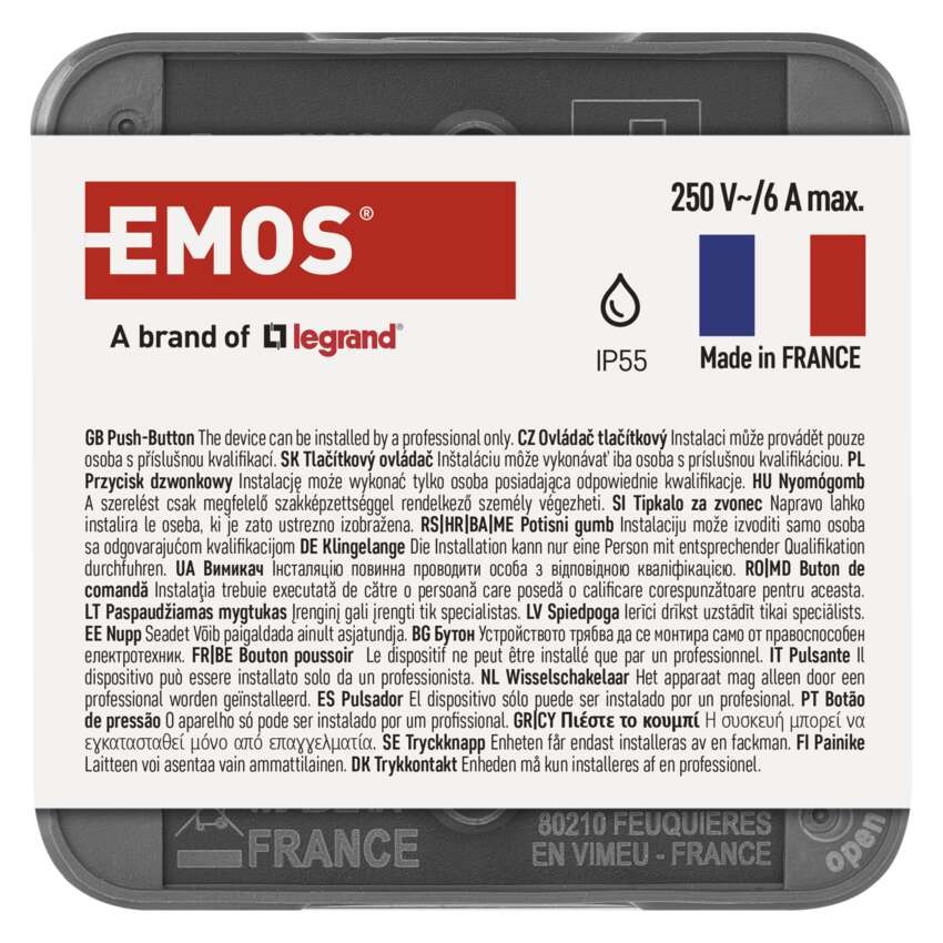 EMOS Cyklone ovládač tlačítkový 1/0, IP55