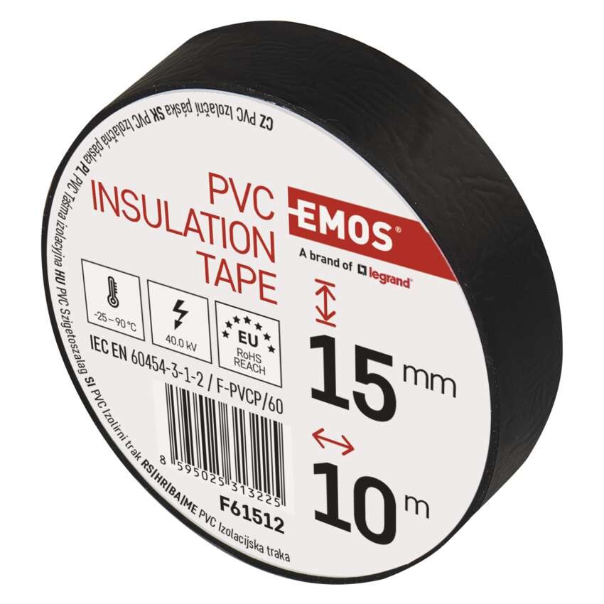 PVC izoliacinė juosta 15 mm / 10 m juoda, 10 vnt.