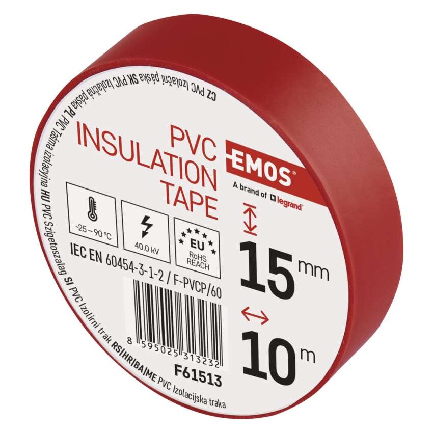 Isolierband PVC 15mm/10m Rot, 10 Stk.