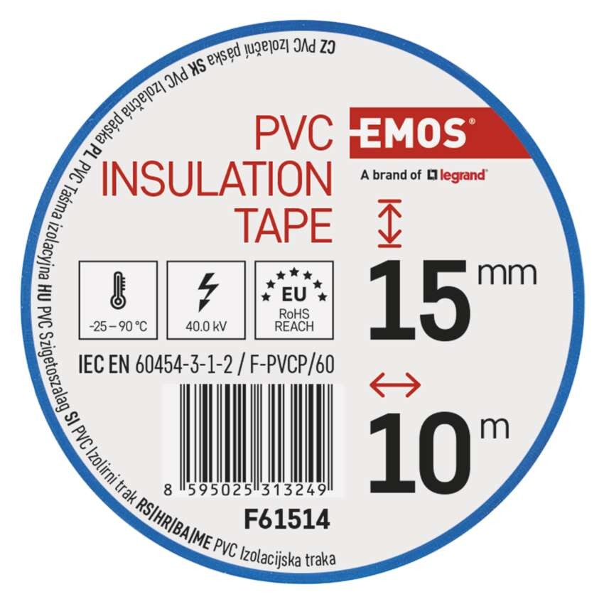 Izolační páska PVC 15mm / 10m modrá, 10 ks