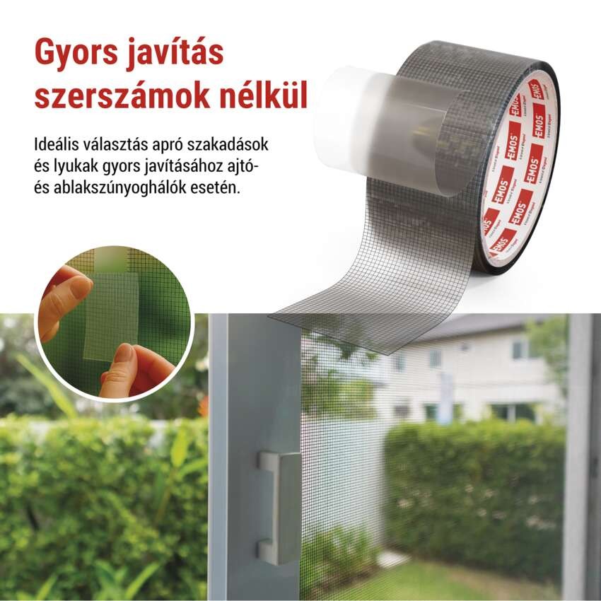 Rovarháló javító szalag 50 mm / 2 m, átlátszó