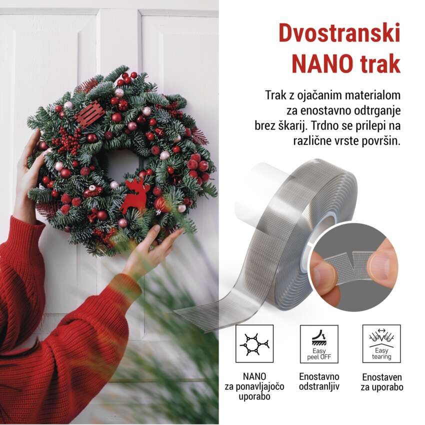  Dvostranski NANOGRID trak 19 mm / 3 m, prozoren