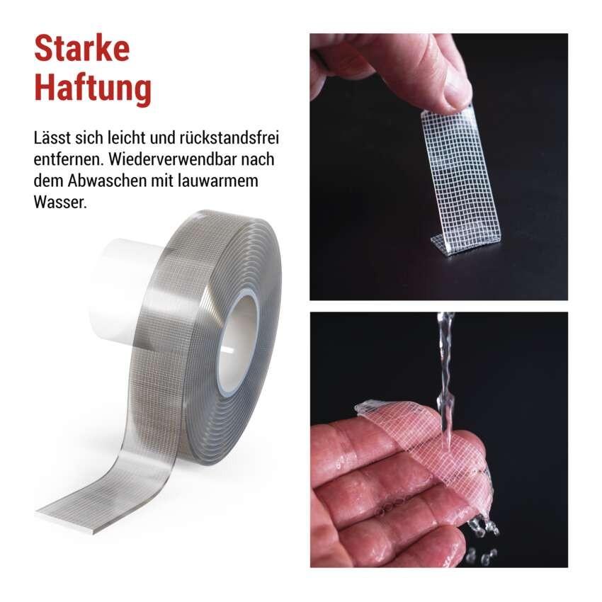  Doppelseitiges NANOGRID Klebeband 19 mm / 3 m, transparent