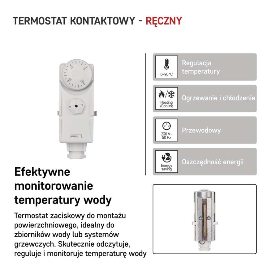 Termostat przylgowy, ręczny, P5681