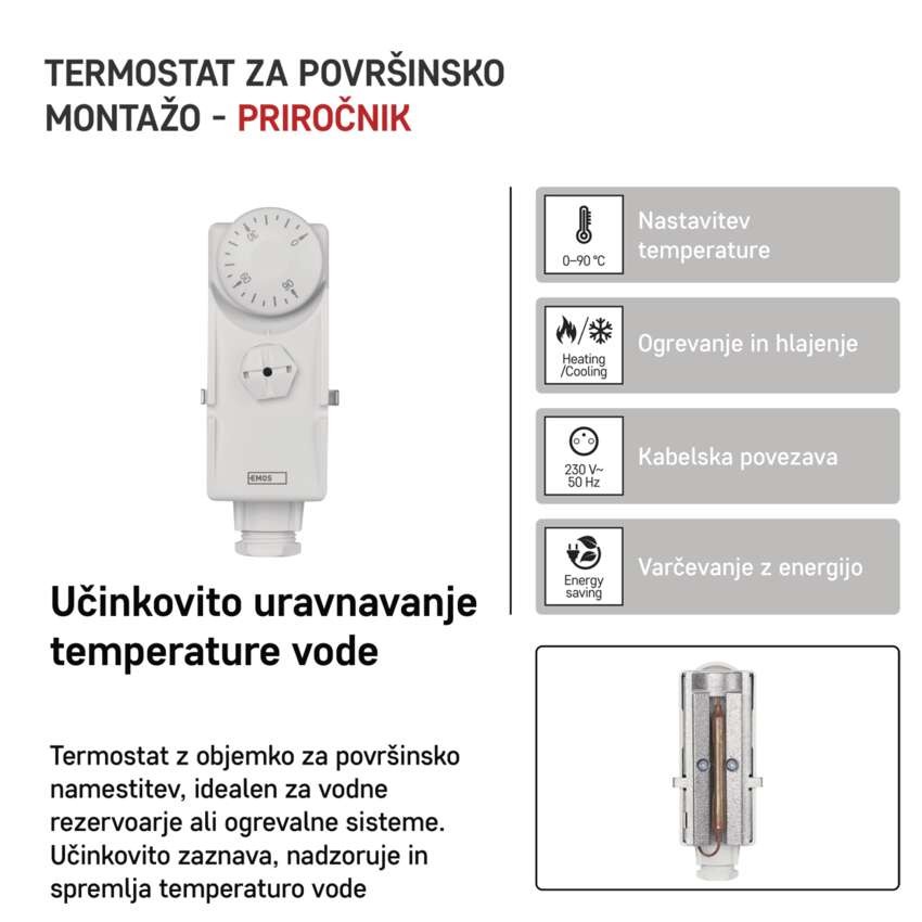 Nadometni mehanski termostat P5681