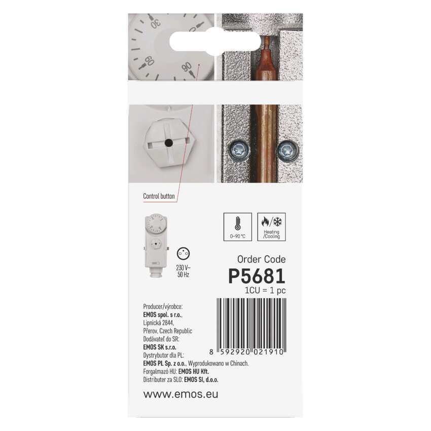 Anlege-Thermostat P5681, manuell
