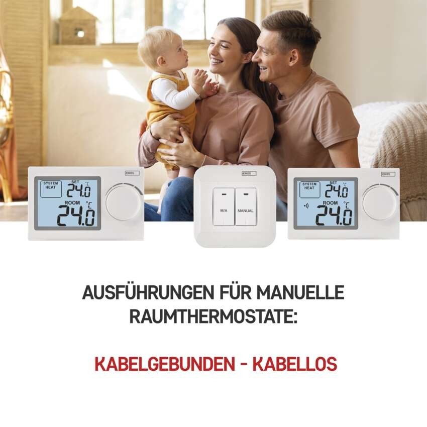 Raumthermostat P5604, manuell, verkabelt