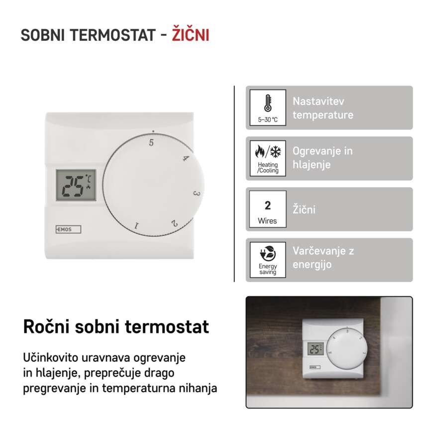 Sobni mehanski žični termostat P5603R
