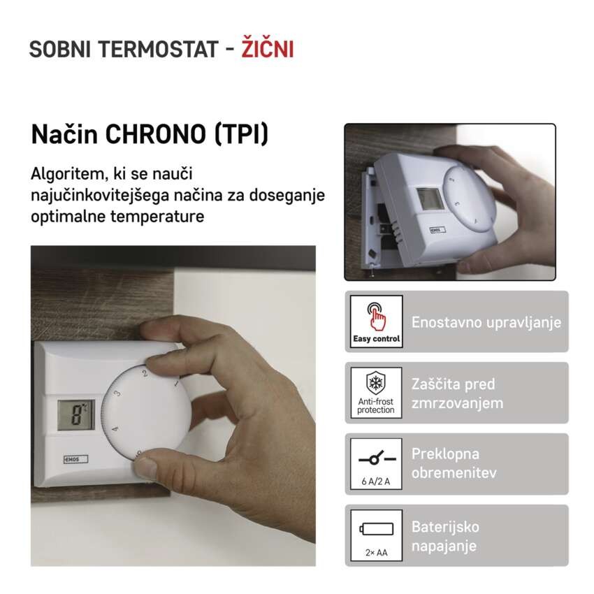 Sobni mehanski žični termostat P5603R