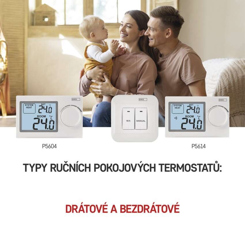 Pokojový manuální bezdrátový termostat P5614