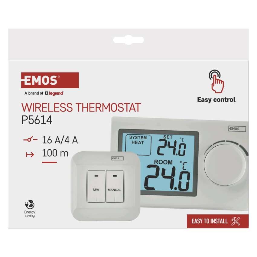 Raumthermostat P5614, manuell, kabellos