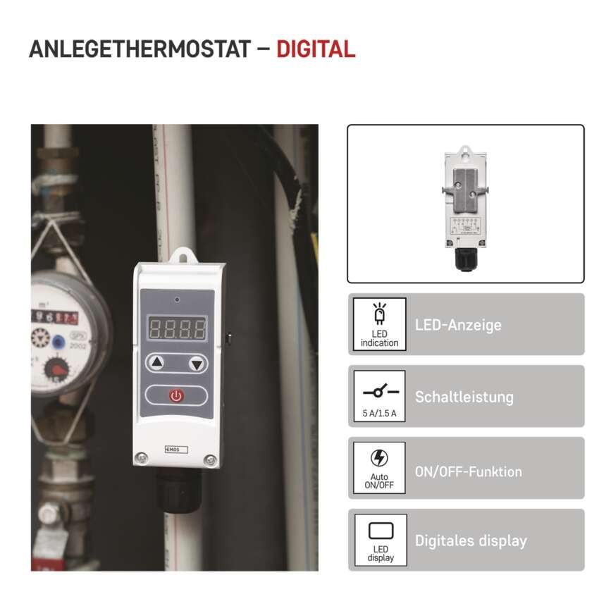 Anlege-Thermostat P5683, manuell