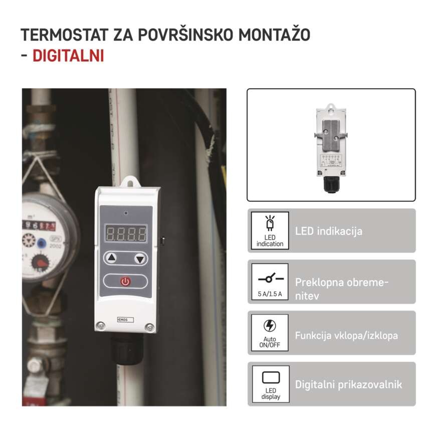 Nadometni mehanski termostat P5683