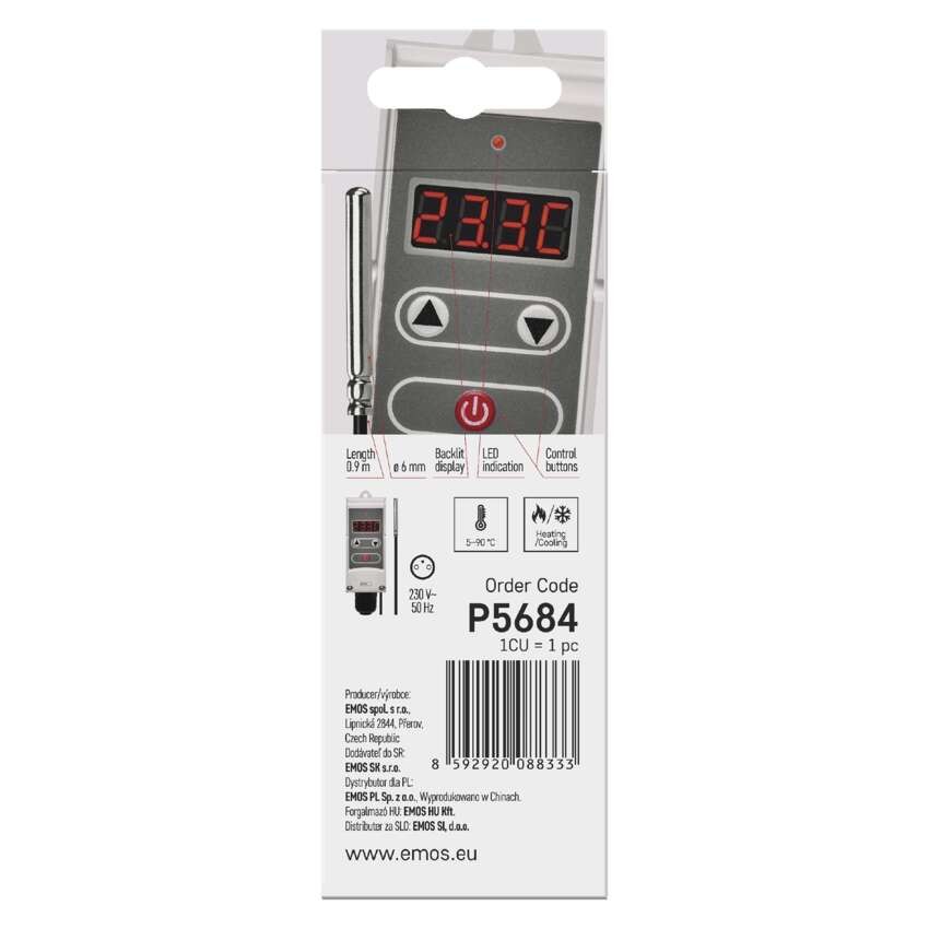 Anlege-Thermostat mit Fernfühler P5684, manuell