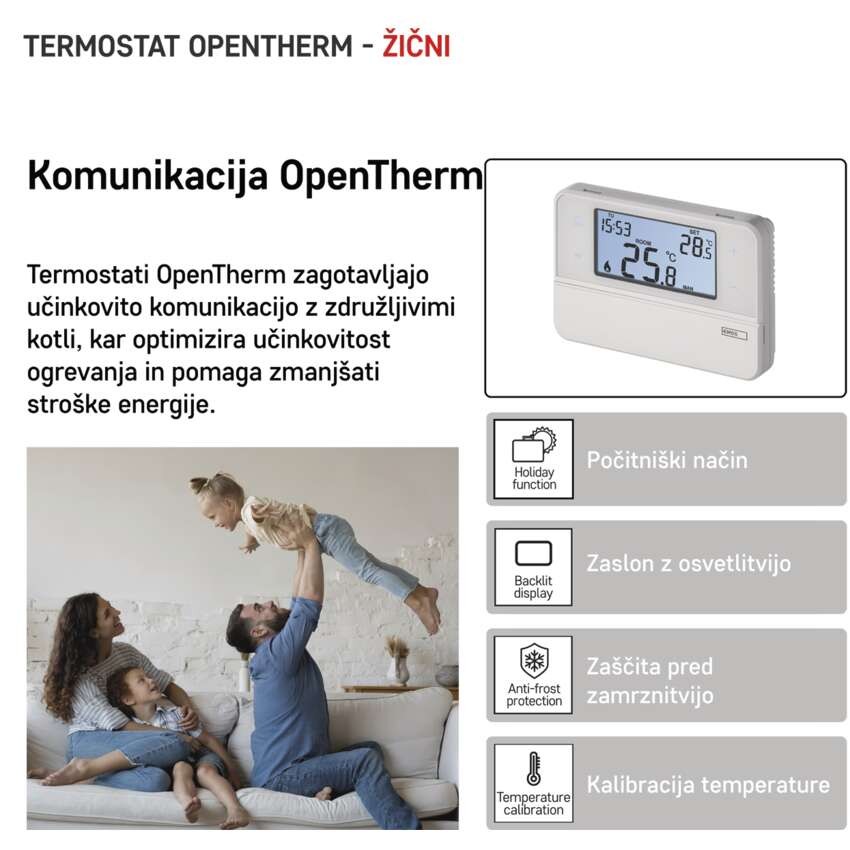 Sobni žični OpenTherm termostat P5606OT s programiranjem