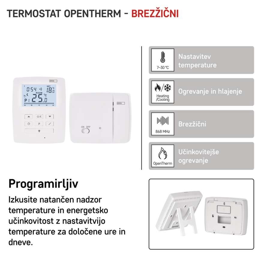 Sobni brezžični OpenTherm termostat P5611OT s programiranjem