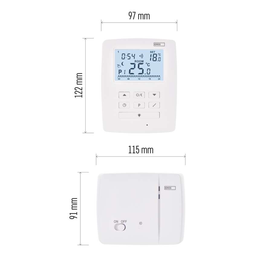 OpenTherm Raumthermostat P5611OT, programmierbar, kabellos