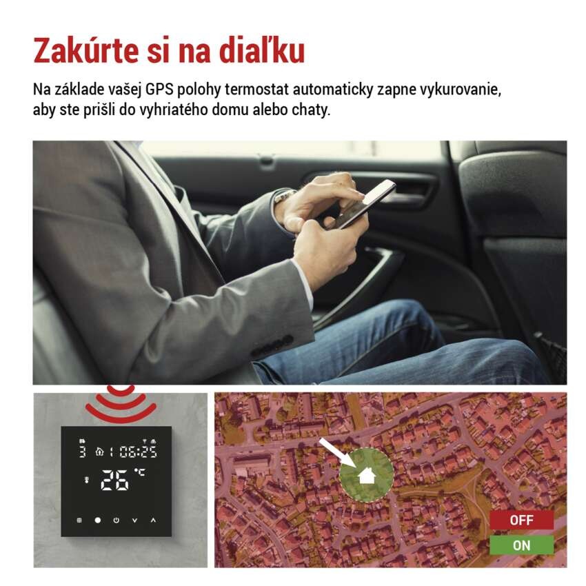 Podlahový programovateľný drôtový WiFi GoSmart termostat P56201BUF