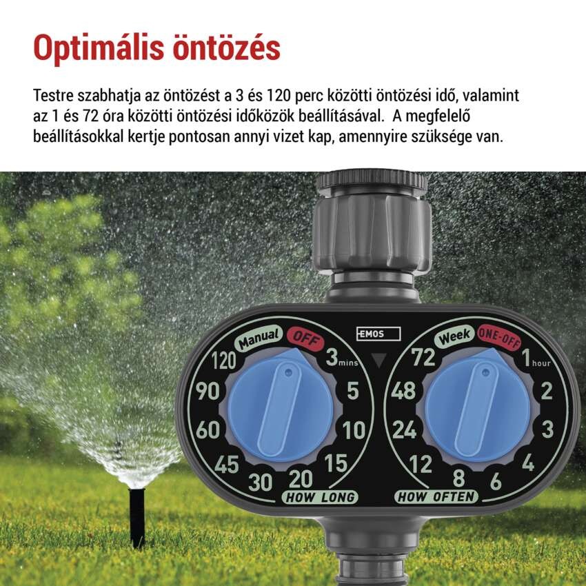 Mechanikus öntöző időzítő, 1 kimenet