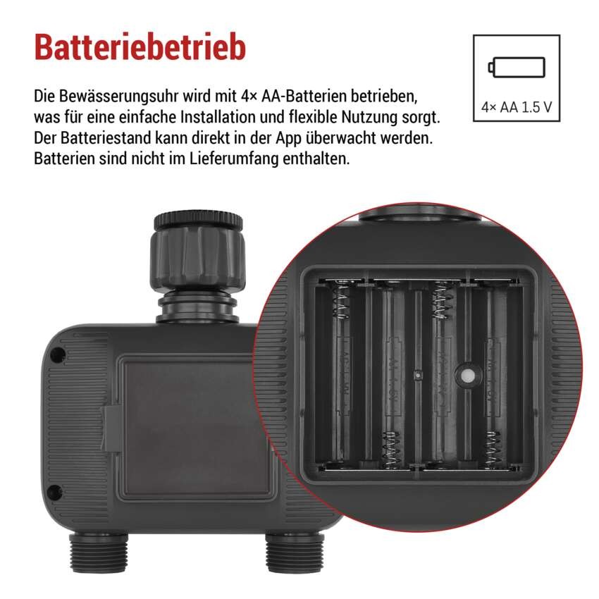 GoSmart Bewässerungsuhr, Bluetooth 5.0, 2 Wege