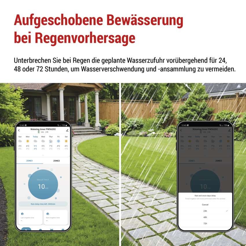 GoSmart Bewässerungsuhr, Bluetooth 5.0, 2 Wege