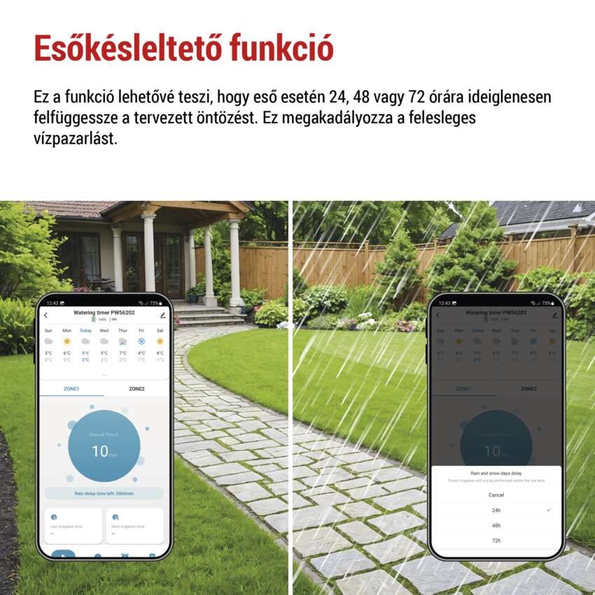 GoSmart öntöző időzítő, Bluetooth 5.0, 2 kimenet