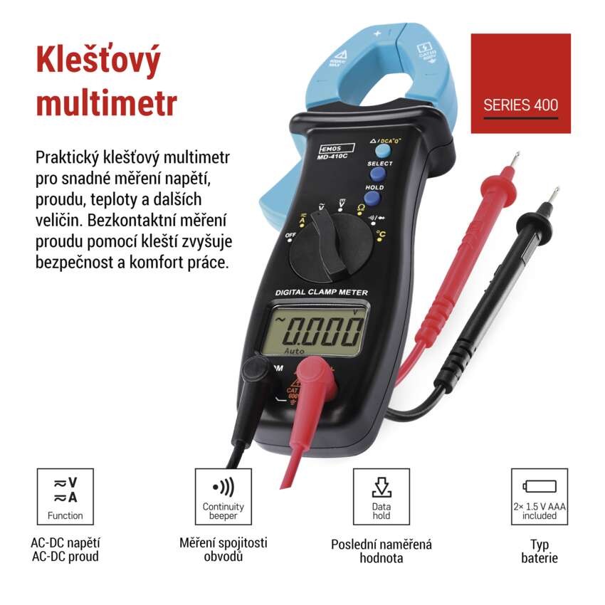 Klešťový multimetr MD-410C