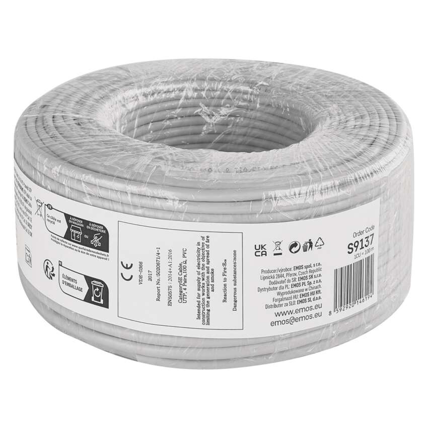Datový kábel UTP CAT 5E PVC CCA, 100m