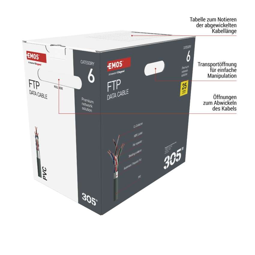 Datenkabel FTP CAT 6, 305m