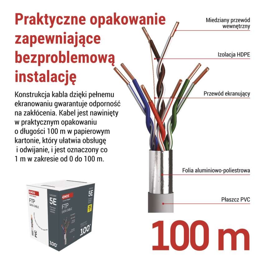 Kabel Ftp Cat5e, 100m