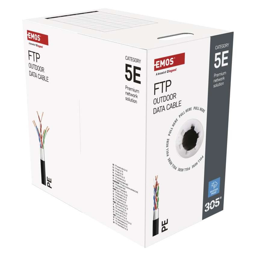 Datový kabel FTP 5E, outdoor, 305m
