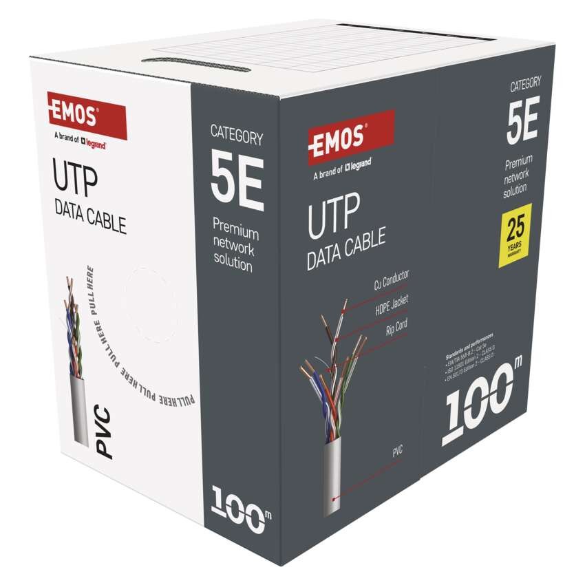 EMOS UTP kábel CAT 5E 100m